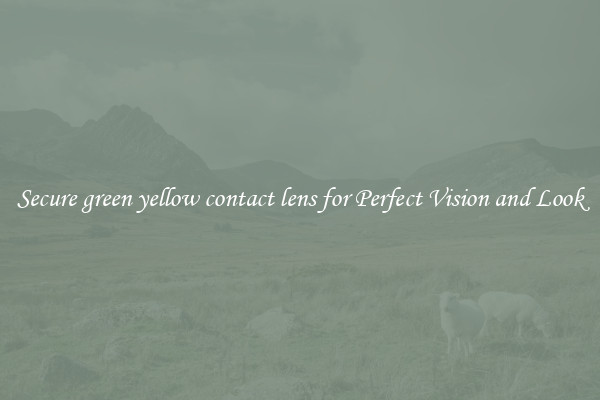 Secure green yellow contact lens for Perfect Vision and Look