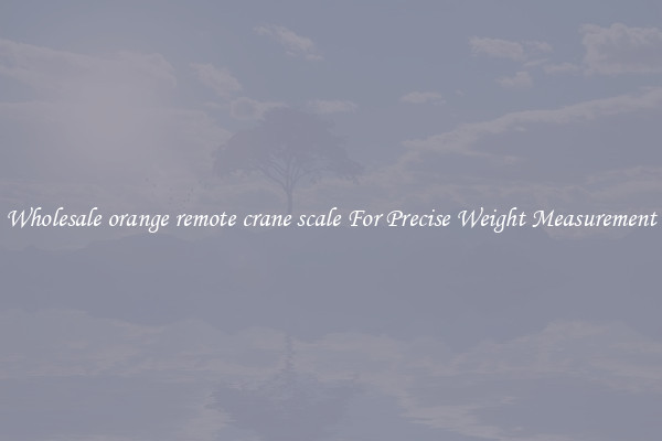 Wholesale orange remote crane scale For Precise Weight Measurement