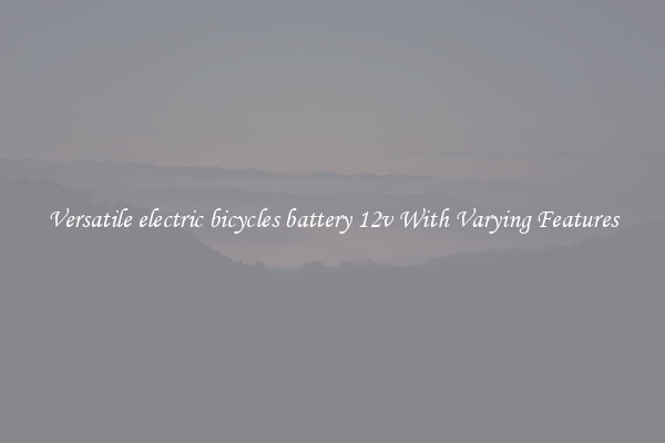 Versatile electric bicycles battery 12v With Varying Features
