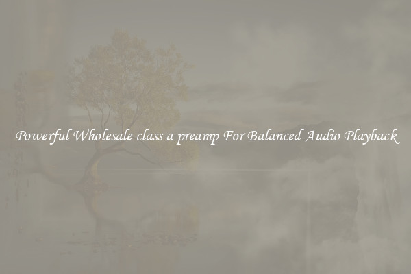Powerful Wholesale class a preamp For Balanced Audio Playback