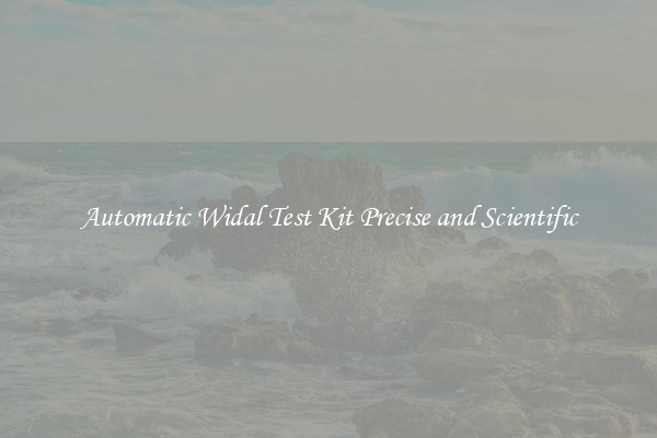 Automatic Widal Test Kit Precise and Scientific