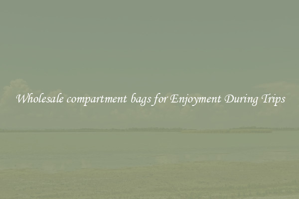 Wholesale compartment bags for Enjoyment During Trips