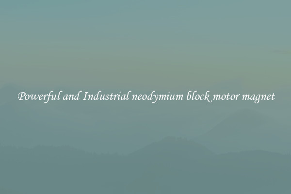 Powerful and Industrial neodymium block motor magnet